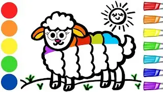 🐑🌈✨ Sheep Drawing | How to Draw A Sheep | Easy Drawing and Coloring | Step by Step Art Tutorial