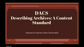 DACS Describing Archives: A Content Standard