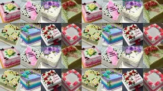 ✨Square shape cake decorating ideas/square cake design/birthday cake/cake decorating idea#squarecake