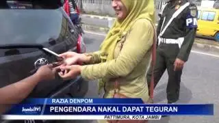 Dalam Razia Denpom Petugas Tertibkan Warga Pakai Atribut TNI