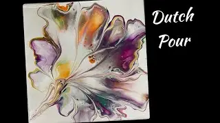 (1243) New Dutch Pour, Bloom Floral Look, Acrylic Paint Pouring
