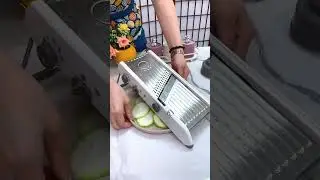 Product Link in Bio ( 271 ) ▶️  Adjustable Stainless Steel Manual Vegetable Slicer Cutter