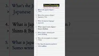 General knowledge/facts about Japan #shorts  #Gk