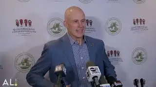 Auburn interim head coach DJ Durkin speaks at the Birmingham Monday Morning Quarterback club