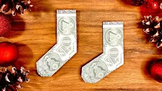 Easy Dollar Bill Origami Socks 🎄 Christmas Money Origami Tutorial
