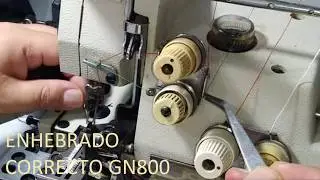 Como Enhebrar máquina fileteadora overlock GN800