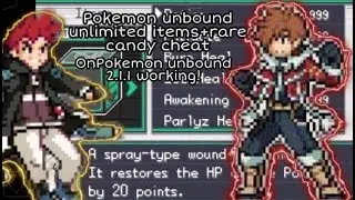Pokemon Unbound 2.1.1 unlimited items+Rare candy cheat working!