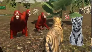 The tiger online simulator / level 6 / tropical forest / killing animals / lates android kids psgame