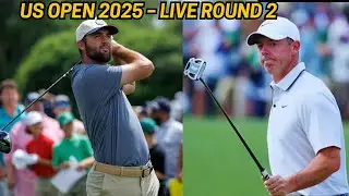 US Open Golf Championship 2025  ROUND 2 Hovland & Koepka in touch Rahm battling Scheffler toilin