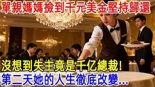 單親媽媽撿到千元美金堅持歸還，沒想到失主竟是千亿總裁！第二天她的人生徹底改變...#故事頻道 #故事分享 #情感#臺灣#情感故事#幸福人生