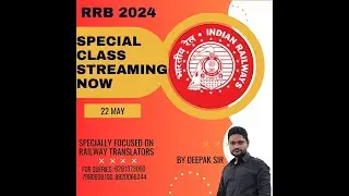 RRB Translator online class | 22 May 2024 | Vocab, Grammar, Reading skills with Deepak sir