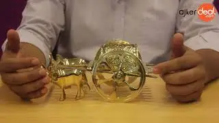 Brass Made Cow Cart Showpiece || Ajkerdeal Product Unboxing 2018