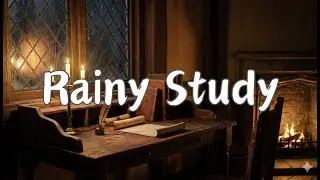 Rainy Medieval Study Room Ambience 🌧️ Cozy Rain on Window & Candlelight for Focus & Reading