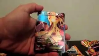 Открытие 12 утяжелённых бустеров Pokemon Flashfire (1 Full Art, 1 Mega, 1 EX)