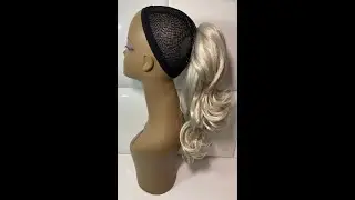 PLATINUM SILVER BLONDE Drawstring Ponytail * Loose Waves * Light Gray Wavy Hair - Alt Greige Grey