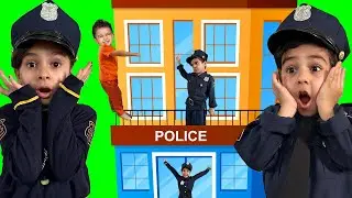 kids police and lawbreaker pretend play with Atrin and Soren | Nikan in jail