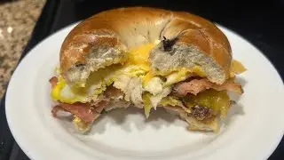 Bagel Sandwich for breakfast! #happysaturday #breakfast