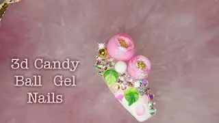 Pink Gel Ombr&eacute; Nails & 3d roses, acrylic & crystals.