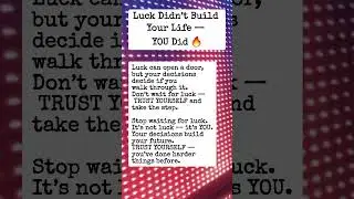 ONE DECISION Can Change Everything&hellip; Not Luck 🔥