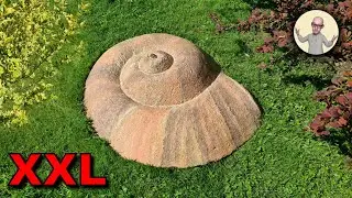 Простое украшение сада из бетона | Раковина улитки XXL для вашего сада 🐌