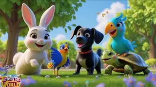 Friendship 🧡 Pets at the Park Playing Together | Fun Animal Song for Kids 🐶🐦🐇🐢