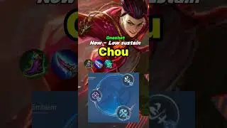 Chou Best Build 2024 WTF 1 Hit BROKEN!!🥶 Build Chou Mobile Legends #mlbb #chouexp #shortvideos