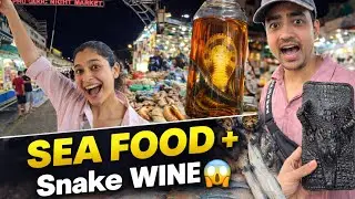 Phu Quoc Night Market 😱 | Snake Wine, Sea Food & Birthday Celebration 🎂 | Vietnam Hindi Vlog