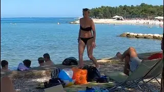 CROATIA 2023, UMAG, WALKING AROUND BEACH IN UMAG, 4K WALK TOUR #umag #travel #croatia #beach #sea