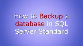 How to Backup a database in SQL Server Standard