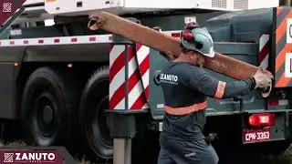 A Zanuto Transportes e Guindastes , realizou o i&ccedil;amento da locomotiva de 130 toneladas no Centro de