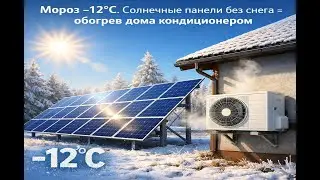 Электричества нет, но есть СОЛНЦЕ   Мороз  -12  Грею дом кондиционером