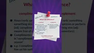 compliment or complement? | Tricky Quickies 42 #grammar #english #shorts