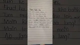Tum todo na ❤️~Bela Shende #lyrics #tumtodona #belashende  #trending