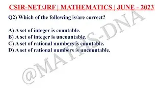 CSIR-NET/JRF | JUNE - 2023 | REAL ANALYSIS | SET THEORY | MEMORY BASED QUESTIONS.
