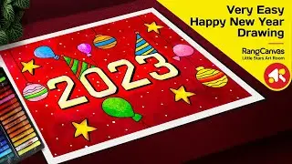 New Year drawing oil pastel | New Year 2023 drawing #newyear2023 #newyeardrawingeasy