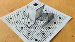 Pop-Up Pattern - Zentangle Inspired 3D Illusion Art - 2D to 3D Patterns