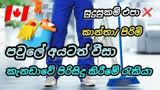 කැනඩාවේ පිරිසිදු කිරීමේ රැකියා. 2026 නොමිලේ වීසා cleaning foreign job vacancies in canada 