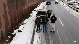 Murree drone view snow fall 2019