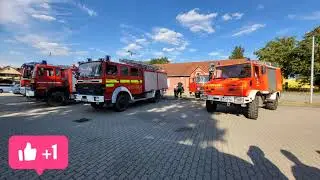 Einsatzfahrt Feuerwehr Schwanebeck zum Großbrand TLF 8/18 W Unimog Feld und Waldbrand *Inside View*