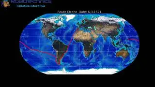 First Trip Around the World (1519-1522): Magallanes & Elcano Route.