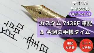 【vol.21】パイロットカスタム743　PILOT　Costom 743 EFで筆記　＆今週の　ミニ6手帳タイム 【手書き系ch】