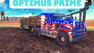 Optimus prime transports planks and stone for the construction of the plant #transformers #cars