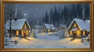 🖼️ Classic Winter Oil Painting in Gold Frame  8K TV Art No Music