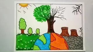 Save Earth Drawing Easy || save world environment drawing|| #drawing #saveearth  