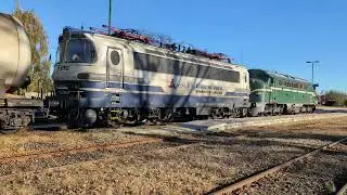Komplex Rail Nohab 618.629 at Kisber during Line 5 diverts with 240.100 in tow November 2023