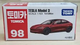 Tomica NO.98 Tesla Model 3 unboxing