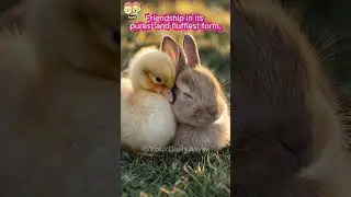 Proof that the best friendships are the most unexpected ones ✨ #shorts #bunny #duckling