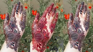 Beautiful🥰 front hand bridal mehndi design | Arabic henna | Dubai bold leaves mehndi design #JS