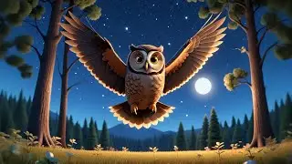 Seven Flying Owls Hoot at Night | Nighttime Animal Song for Kids | Nursery Rhymes and Learning Fun