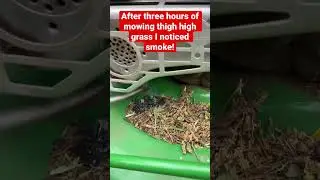 When your lawn mower starts smoking it’s time to go home. Don’t want to set a customers yard on 🔥
